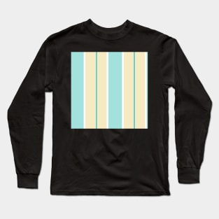 Pattern of pastel yellow and pastel blue stripes Long Sleeve T-Shirt